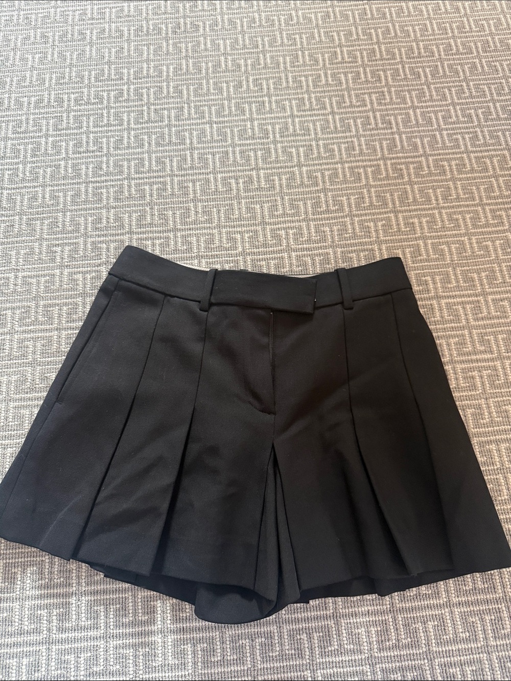 Helmut Lang Black Pleated Skort Shorts